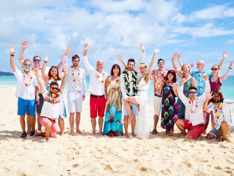 Hawaii wedding & vow renewal at Waialae Kahala beach.